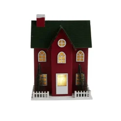 Gifi Chalet de Noël lumineux H20,5cm - 2 coloris rouge ou blanc^ Décoration Intérieure De Noël