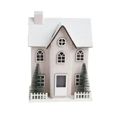 Gifi Chalet de Noël lumineux H20,5cm - 2 coloris rouge ou blanc^ Décoration Intérieure De Noël