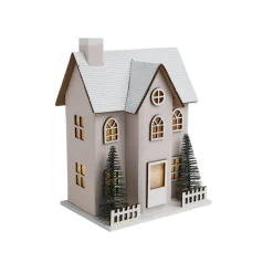 Gifi Chalet de Noël lumineux H20,5cm - 2 coloris rouge ou blanc^ Décoration Intérieure De Noël