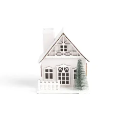 Gifi Chalet de Noël lumineux H11cm rouge ou blanc^ Décoration Intérieure De Noël