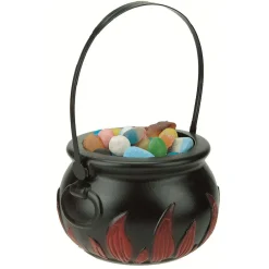 Gifi Chaudron noir motif flammes rouges Halloween