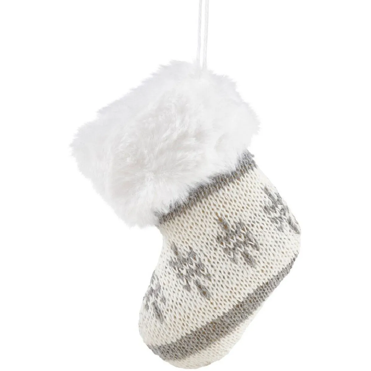 Gifi Chaussette de Noël à suspendre grise^ Décoration Sapin