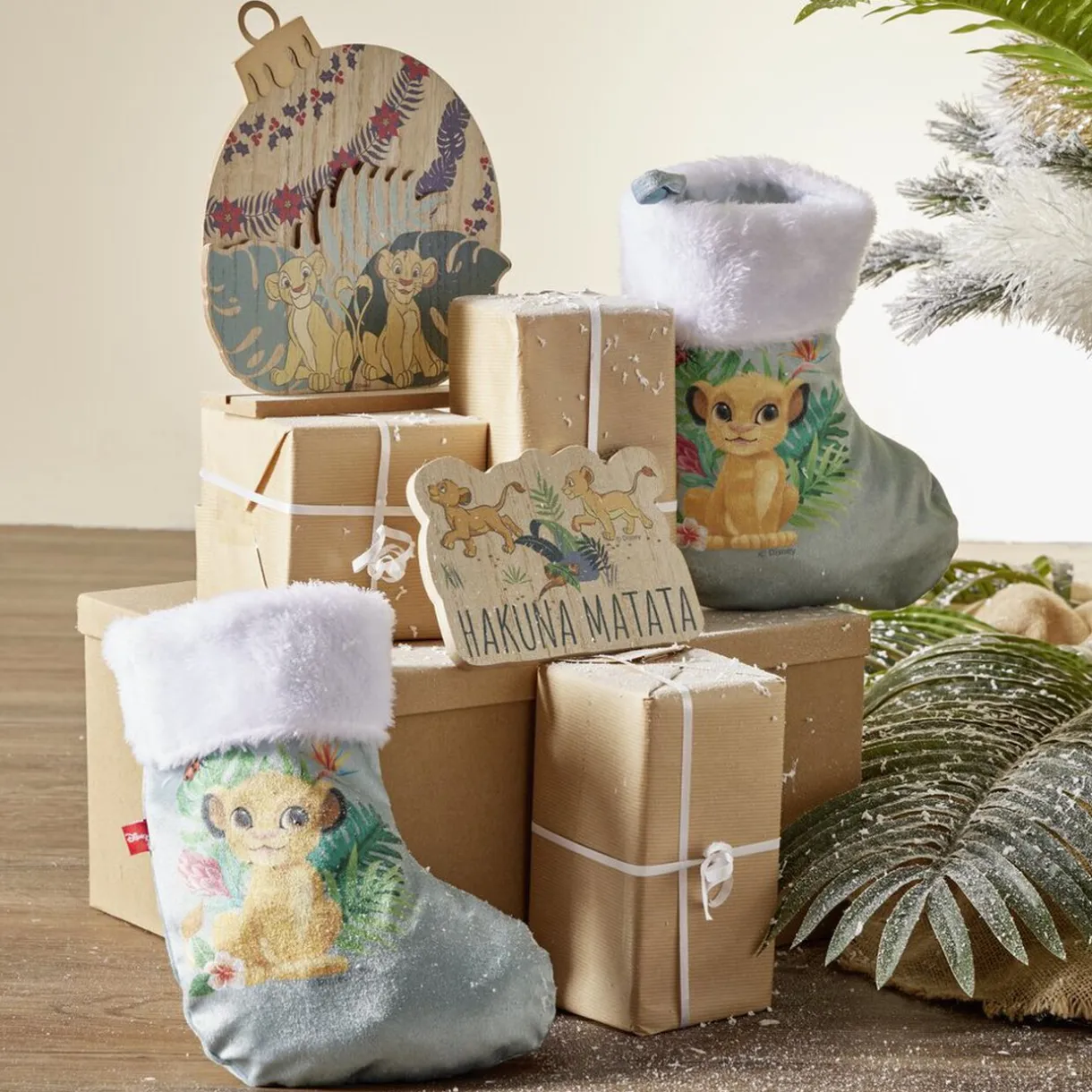 Gifi Chaussette de Noël Disney Le Roi Lion Simba à suspendre H27cm^ Décoration Sapin