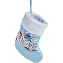 Gifi Chaussette de Noël Disney Stitch Aloha Christmas bleu et blanc H27cm^ Décoration Sapin
