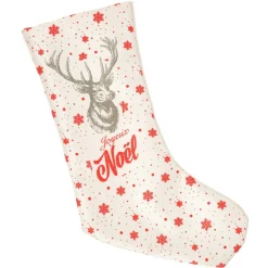 Gifi Chaussette de Noël imprimé renne à suspendre^ Décoration Sapin