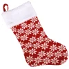 Gifi Chaussette de Noël rouge et blanche motif flocons^ Décoration Sapin