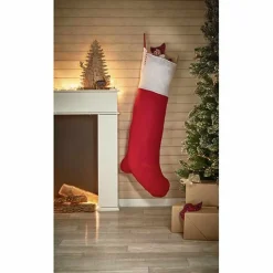 Gifi Chaussette de Noël rouge XXL H1,13 m^ Décoration Sapin