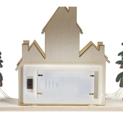 Gifi Échelle lumineuse décorative en bois avec village de Noël H31 cm^ Décoration Intérieure De Noël