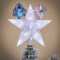 Hot Gifi Cimier lumineux Disney Stitch étoile de sapin H24cm