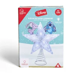 Hot Gifi Cimier lumineux Disney Stitch étoile de sapin H24cm