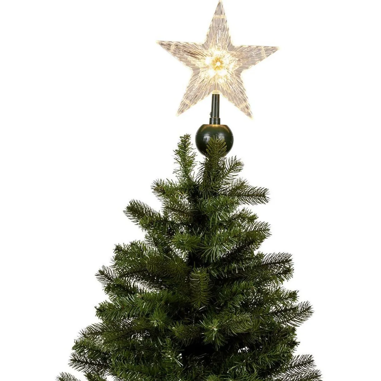 Gifi Cimier tête de sapin animé traineau Père-Noël rotatif avec étoile lumineuse^ Décoration Sapin