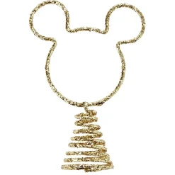 Gifi Cimier tête de sapin Noël Disney forme Mickey doré pailleté H15cm^ Décoration Sapin