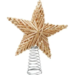 Gifi Cimier tête de sapin Noël forme étoile en paille 20xH25cm^ Décoration Sapin