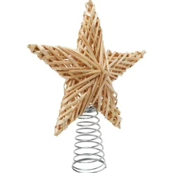 Gifi Cimier tête de sapin Noël forme étoile en paille 20xH25cm^ Décoration Sapin