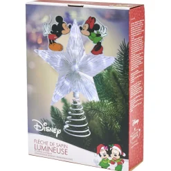 Gifi Cimier tête de sapin Noël lumineuse Mickey et Minnie Disney^ Décoration Sapin