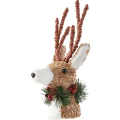 Gifi Cimier tête de sapin Noël renne naturel^ Décoration Sapin