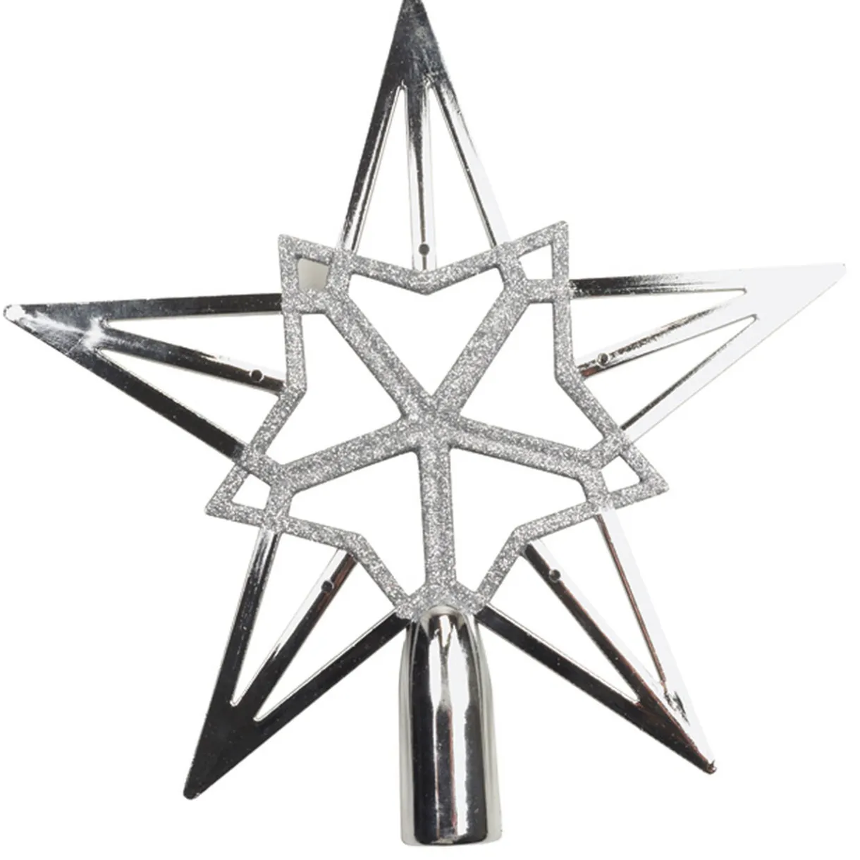 Gifi Cimier tête de sapin Noël étoile argentée ou blanche^ Décoration Sapin