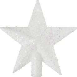Gifi Cimier tête de sapin Noël étoile blanche pailletée^ Décoration Sapin