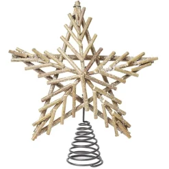 Gifi Cimier tête de sapin étoile bois et métal Noël^ Décoration Sapin