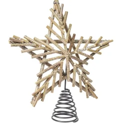 Gifi Cimier tête de sapin étoile bois et métal Noël^ Décoration Sapin