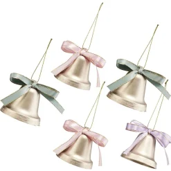 Gifi Cloche à suspendre dorée avec ruban coloré Ø6 cm x5^ Décoration Sapin