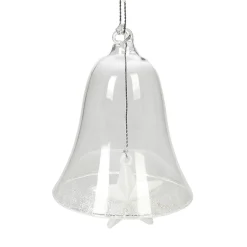Outlet Gifi Cloche de Noël à suspendre verre transparent avec étoile blanche