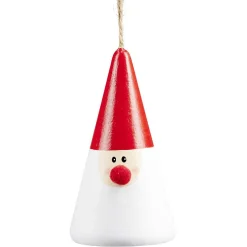 Gifi Cône en bois personnage de Noël à suspendre Ø5,5xH10cm^ Décoration Sapin