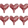 Sale Gifi Coeur métal rouge bordeaux x6