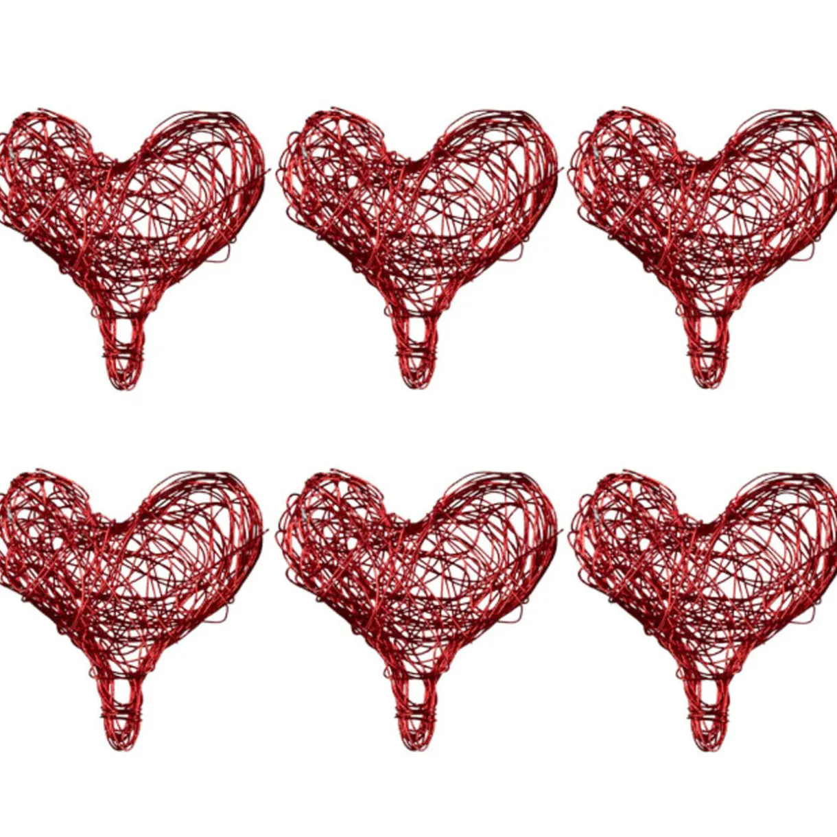 Sale Gifi Coeur métal rouge bordeaux x6