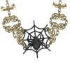 Clearance Gifi Collier araignée Halloween métal noir doré