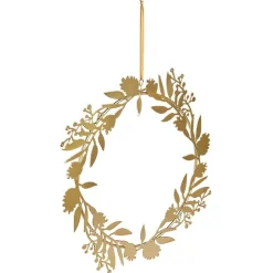 Gifi Couronne à suspendre feuillage doré en métal Ø30cm^ Loisirs Créatifs Et Emballage Cadeau