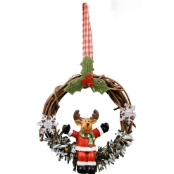 Gifi Couronne avec personnage à suspendre Ø 8cm^ Décoration Sapin