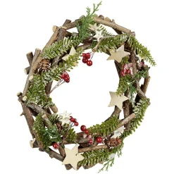 Gifi Couronne de Noël à suspendre en bois^ Loisirs Créatifs Et Emballage Cadeau