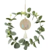Gifi Couronne de Noël feuillage eucalyptus avec suspension bois et pompon Ø25cm^ Loisirs Créatifs Et Emballage Cadeau