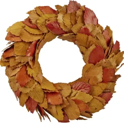 Gifi Couronne de Noël feuilles automnales séchées oranges Ø31cm^ Loisirs Créatifs Et Emballage Cadeau