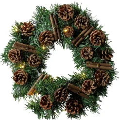 Gifi Couronne de Noël lumineuse 30 LED blanc chaud pomme de pin Ø30cm^ Loisirs Créatifs Et Emballage Cadeau