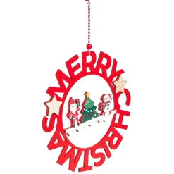 Gifi Couronne de Noël Merry Christmas en bois Ø25cm^ Loisirs Créatifs Et Emballage Cadeau