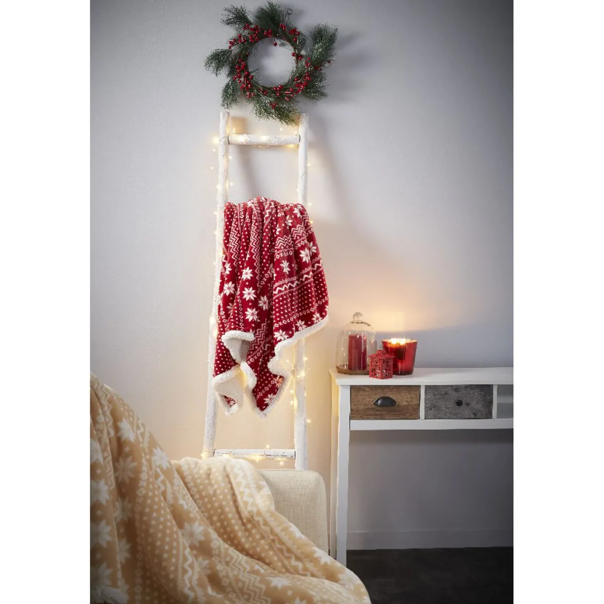 Gifi Couronne de Noël rouge et verte à suspendre^ Loisirs Créatifs Et Emballage Cadeau