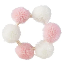 Gifi Couronne de pompons roses et blancs^ Décoration Sapin