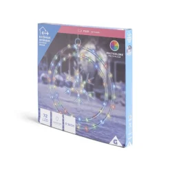 Gifi Couronne lumineuse flocon de neige 72LED multicolore Ø32cm^ Décoration Extérieure De Noël