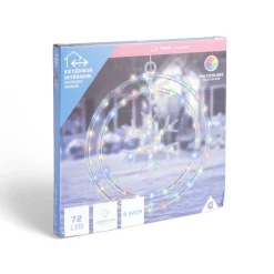 Gifi Couronne lumineuse flocon de neige 72LED multicolore Ø32cm^ Décoration Extérieure De Noël
