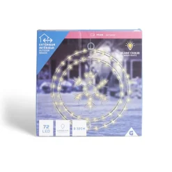Gifi Couronne lumineuse flocon de neige 72LED blanc chaud Ø32cm^ Décoration Extérieure De Noël