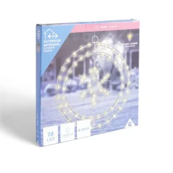 Gifi Couronne lumineuse flocon de neige 72LED blanc chaud Ø32cm^ Décoration Extérieure De Noël