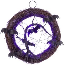 Gifi Couronne lumineuse Halloween décor chauve souris^ Loisirs Créatifs Et Emballage Cadeau