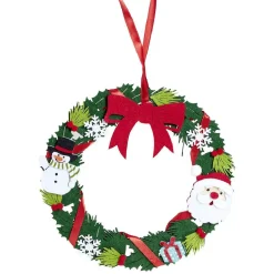 Gifi Couronne Noël feutrine à suspendre H25 cm^ Loisirs Créatifs Et Emballage Cadeau