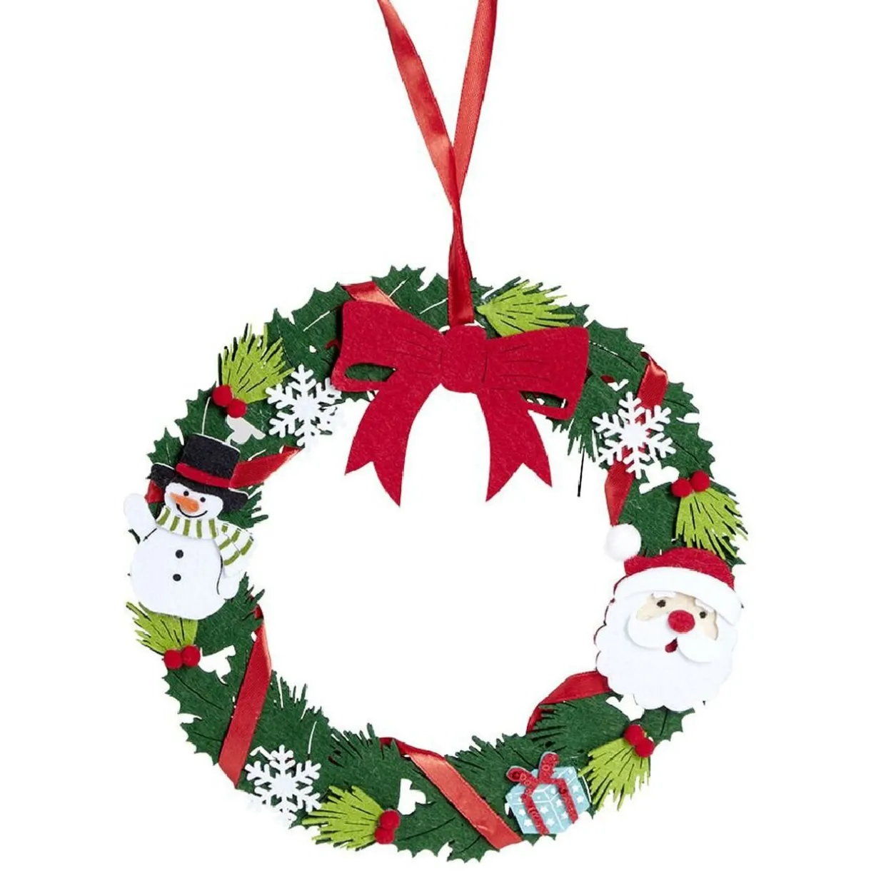 Gifi Couronne Noël feutrine à suspendre H25 cm^ Loisirs Créatifs Et Emballage Cadeau