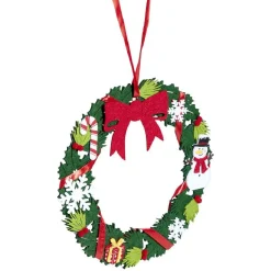 Gifi Couronne Noël feutrine à suspendre H25 cm^ Loisirs Créatifs Et Emballage Cadeau