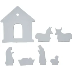 Gifi Crèche céramique et bois H22,5cm^ Décoration Intérieure De Noël