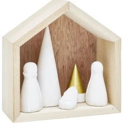 Gifi Crèche céramique et bois H15,5cm^ Décoration Intérieure De Noël