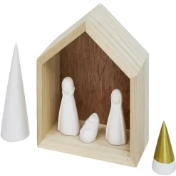Gifi Crèche céramique et bois H15,5cm^ Décoration Intérieure De Noël